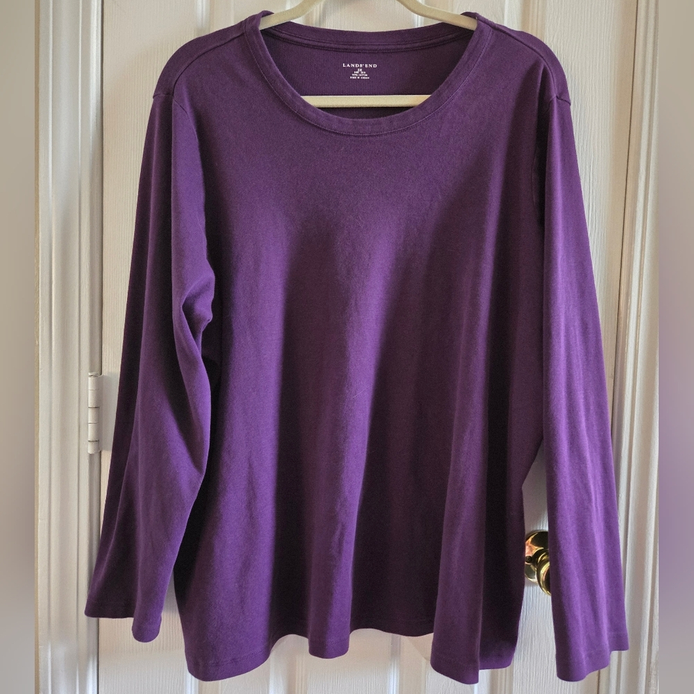 Lands' End Deep Purple Cotton Shirt